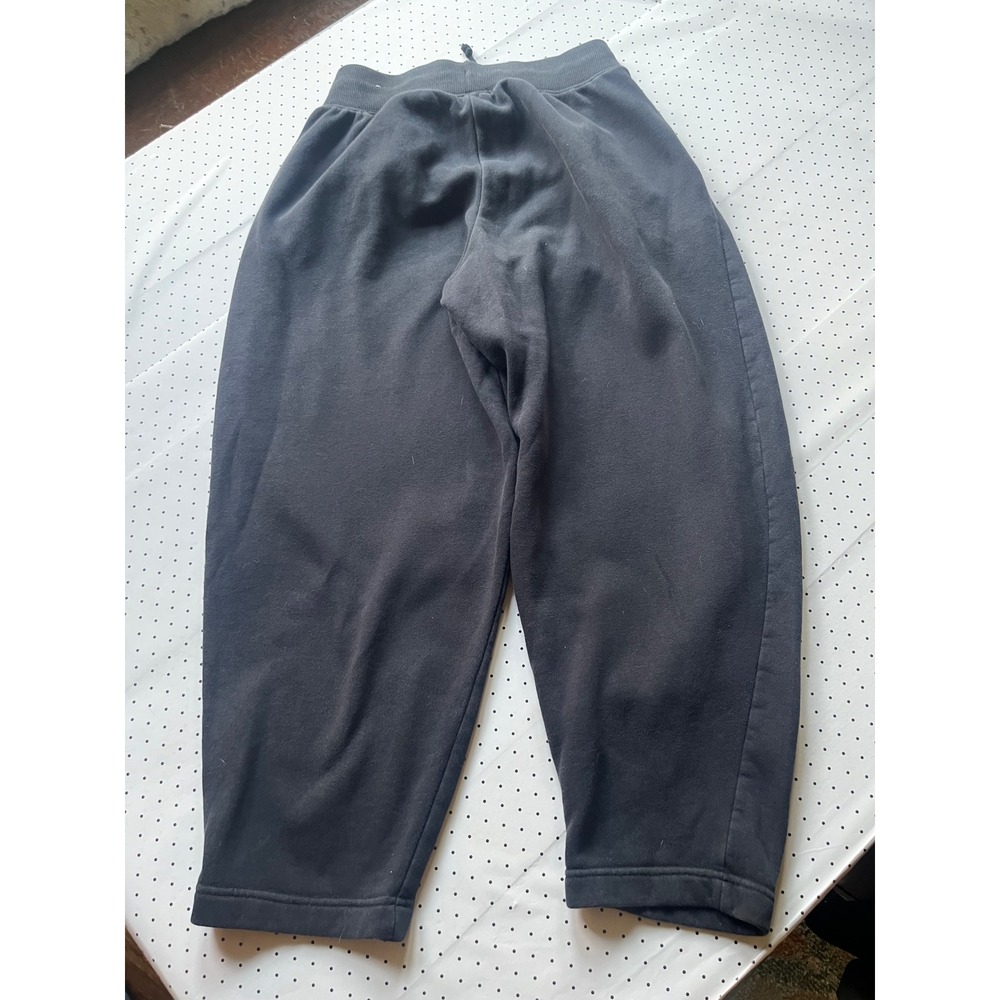 Nike Fleece Jogger Sweatpants Womens S Black Embroidered Swoosh Cropped Pants - Picture 10 of 10
